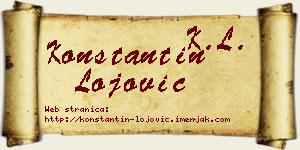 Konstantin Lojović vizit kartica